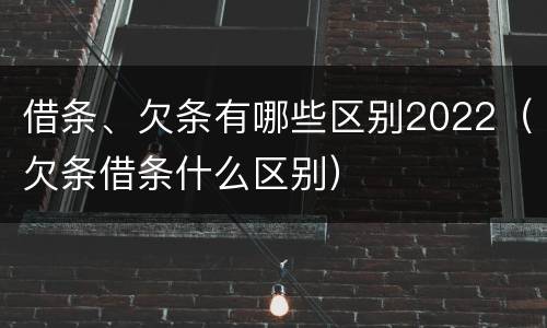 借条、欠条有哪些区别2022（欠条借条什么区别）
