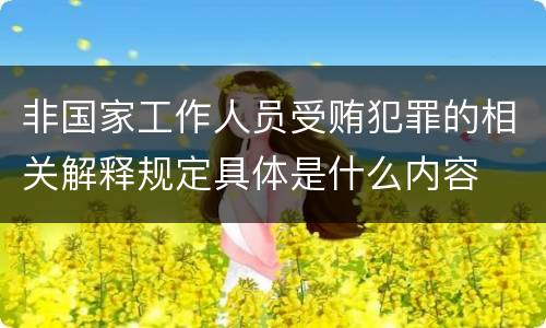 非国家工作人员受贿犯罪的相关解释规定具体是什么内容