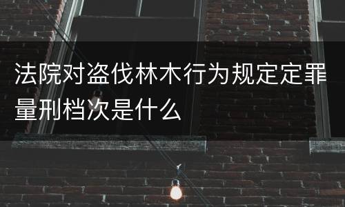 法院对盗伐林木行为规定定罪量刑档次是什么
