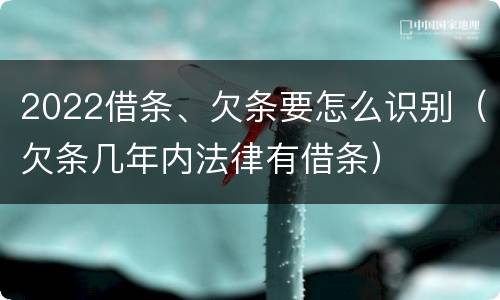 2022借条、欠条要怎么识别（欠条几年内法律有借条）