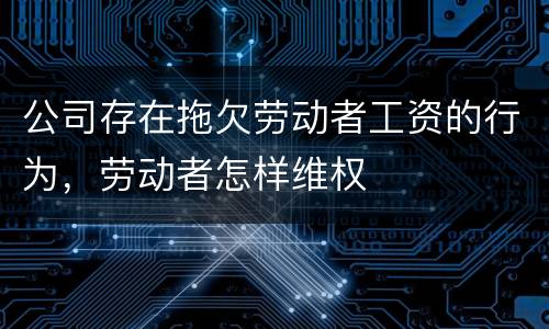 公司存在拖欠劳动者工资的行为，劳动者怎样维权