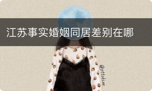 江苏事实婚姻同居差别在哪