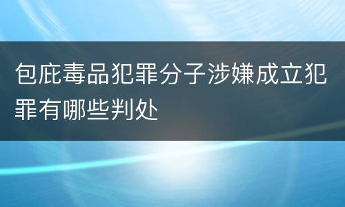 包庇毒品犯罪分子涉嫌成立犯罪有哪些判处