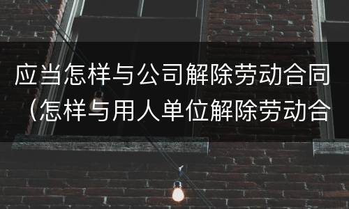 应当怎样与公司解除劳动合同（怎样与用人单位解除劳动合同）