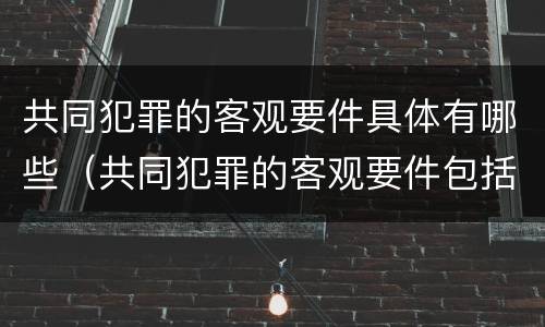 共同犯罪的客观要件具体有哪些（共同犯罪的客观要件包括）