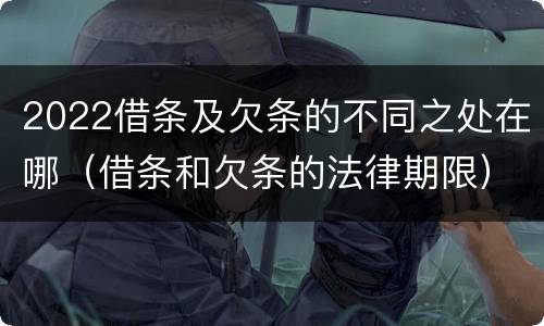 2022借条及欠条的不同之处在哪（借条和欠条的法律期限）