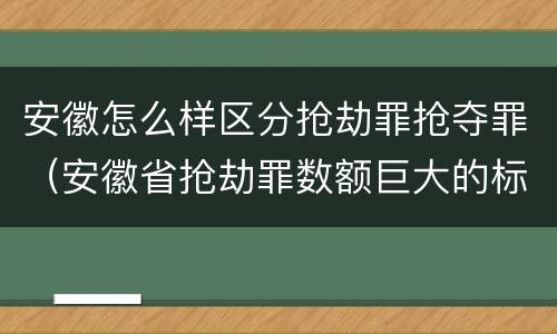 安徽怎么样区分抢劫罪抢夺罪（安徽省抢劫罪数额巨大的标准）