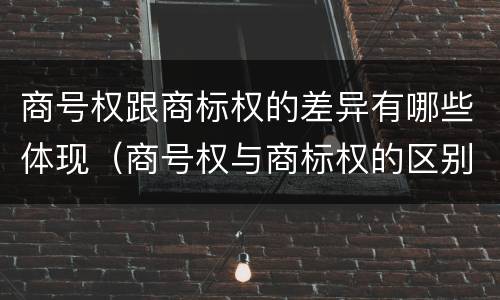 商号权跟商标权的差异有哪些体现（商号权与商标权的区别）
