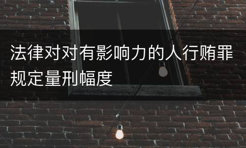 法律对对有影响力的人行贿罪规定量刑幅度