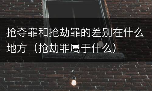 抢夺罪和抢劫罪的差别在什么地方（抢劫罪属于什么）