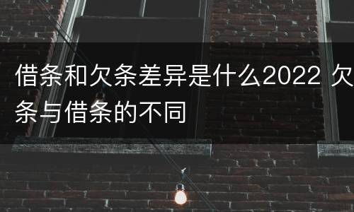 借条和欠条差异是什么2022 欠条与借条的不同