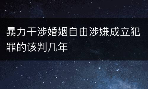 暴力干涉婚姻自由涉嫌成立犯罪的该判几年
