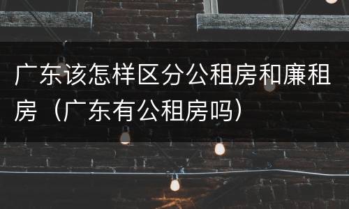 广东该怎样区分公租房和廉租房（广东有公租房吗）