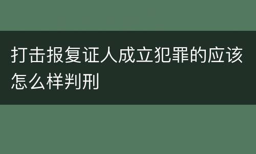 打击报复证人成立犯罪的应该怎么样判刑
