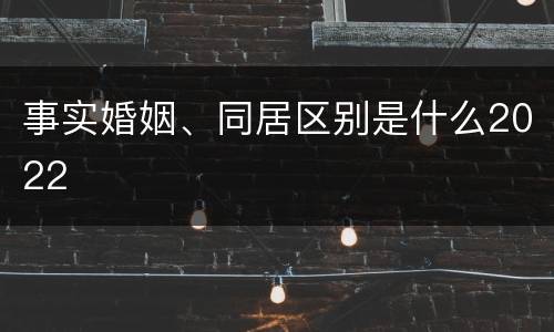事实婚姻、同居区别是什么2022