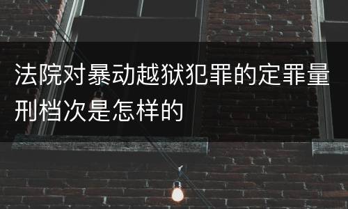 法院对暴动越狱犯罪的定罪量刑档次是怎样的