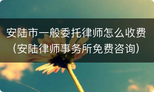 安陆市一般委托律师怎么收费（安陆律师事务所免费咨询）