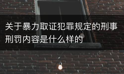 关于暴力取证犯罪规定的刑事刑罚内容是什么样的