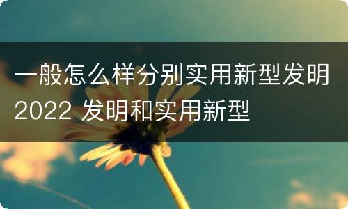 一般怎么样分别实用新型发明2022 发明和实用新型