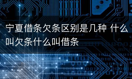宁夏借条欠条区别是几种 什么叫欠条什么叫借条