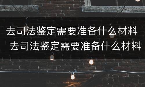 去司法鉴定需要准备什么材料 去司法鉴定需要准备什么材料呢