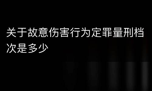 关于故意伤害行为定罪量刑档次是多少
