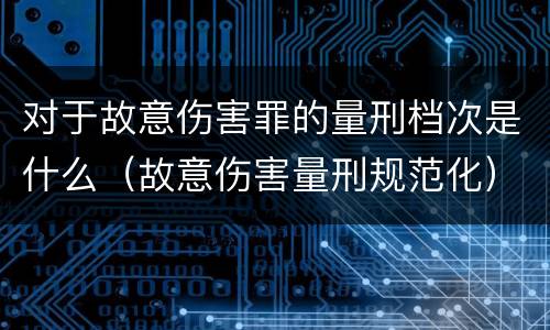 对于故意伤害罪的量刑档次是什么（故意伤害量刑规范化）