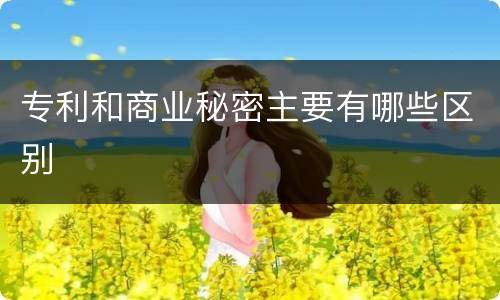 专利和商业秘密主要有哪些区别