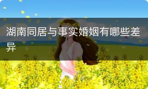 湖南同居与事实婚姻有哪些差异