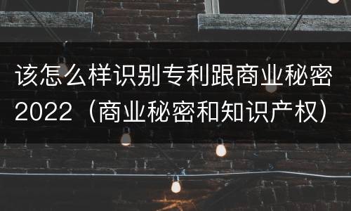 该怎么样识别专利跟商业秘密2022（商业秘密和知识产权）