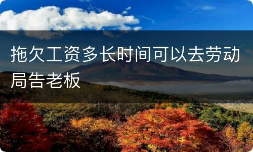 拖欠工资多长时间可以去劳动局告老板