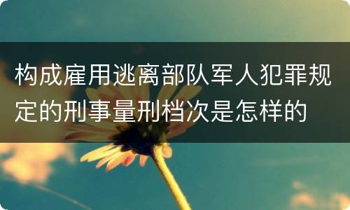 构成雇用逃离部队军人犯罪规定的刑事量刑档次是怎样的