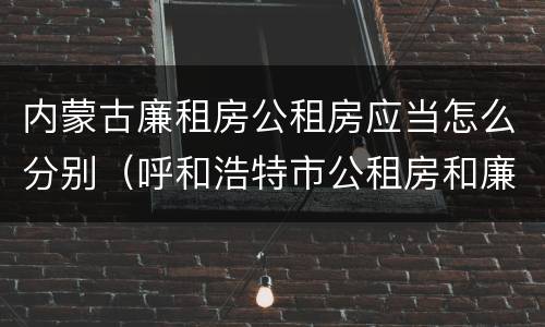 内蒙古廉租房公租房应当怎么分别（呼和浩特市公租房和廉租房的区别）