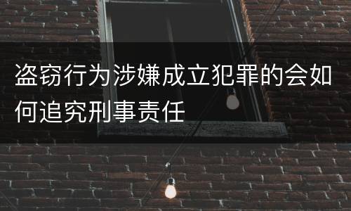 盗窃行为涉嫌成立犯罪的会如何追究刑事责任