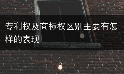 专利权及商标权区别主要有怎样的表现