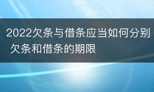 2022欠条与借条应当如何分别 欠条和借条的期限
