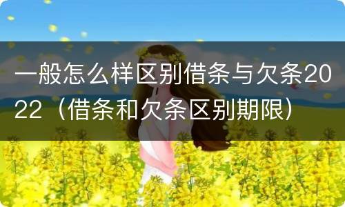 一般怎么样区别借条与欠条2022（借条和欠条区别期限）