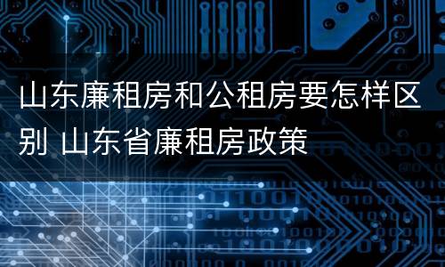 山东廉租房和公租房要怎样区别 山东省廉租房政策