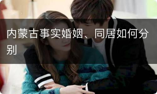内蒙古事实婚姻、同居如何分别