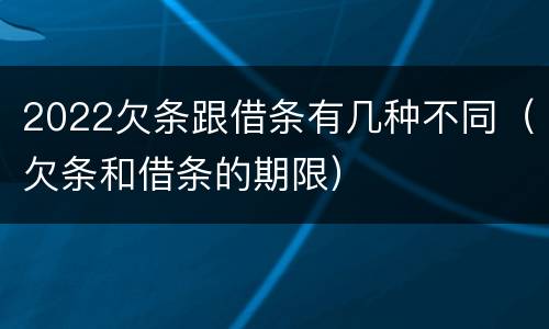 2022欠条跟借条有几种不同（欠条和借条的期限）