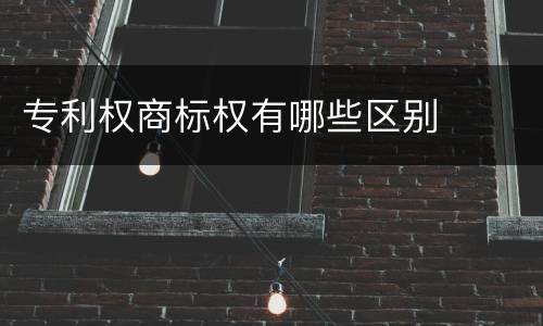 专利权商标权有哪些区别