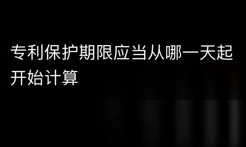 专利保护期限应当从哪一天起开始计算