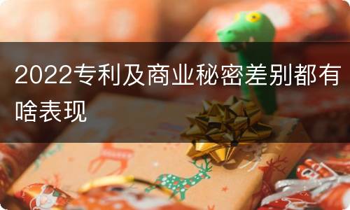 2022专利及商业秘密差别都有啥表现