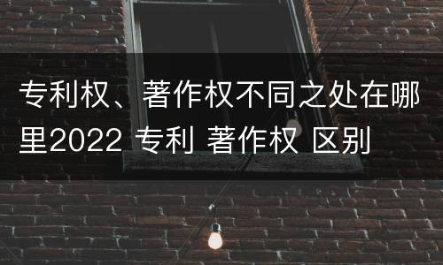 专利权、著作权不同之处在哪里2022 专利 著作权 区别