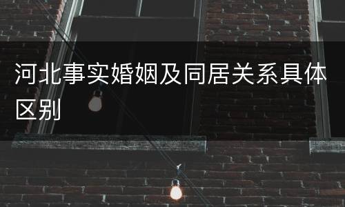 河北事实婚姻及同居关系具体区别