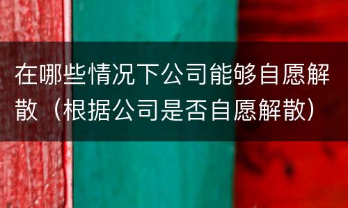 在哪些情况下公司能够自愿解散（根据公司是否自愿解散）