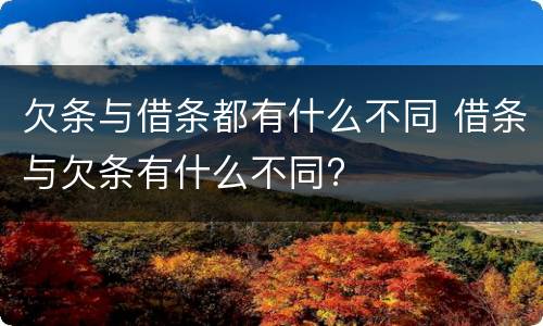 欠条与借条都有什么不同 借条与欠条有什么不同?