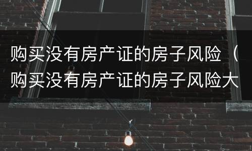 购买没有房产证的房子风险（购买没有房产证的房子风险大吗）
