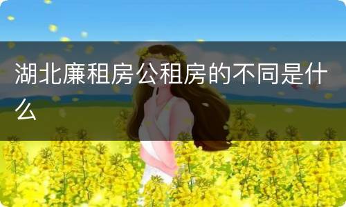 湖北廉租房公租房的不同是什么
