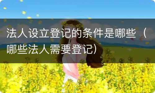 法人设立登记的条件是哪些（哪些法人需要登记）